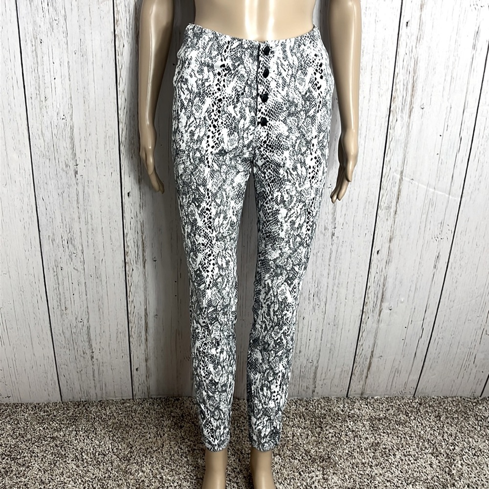 Nicki Minaj Hi Rise Skinny Cotton Spandex Pants Button Fly Junior 3/4 Women’s XS